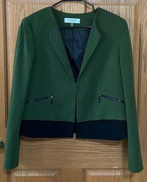 Kasper Size 8 Green & Black Blazer